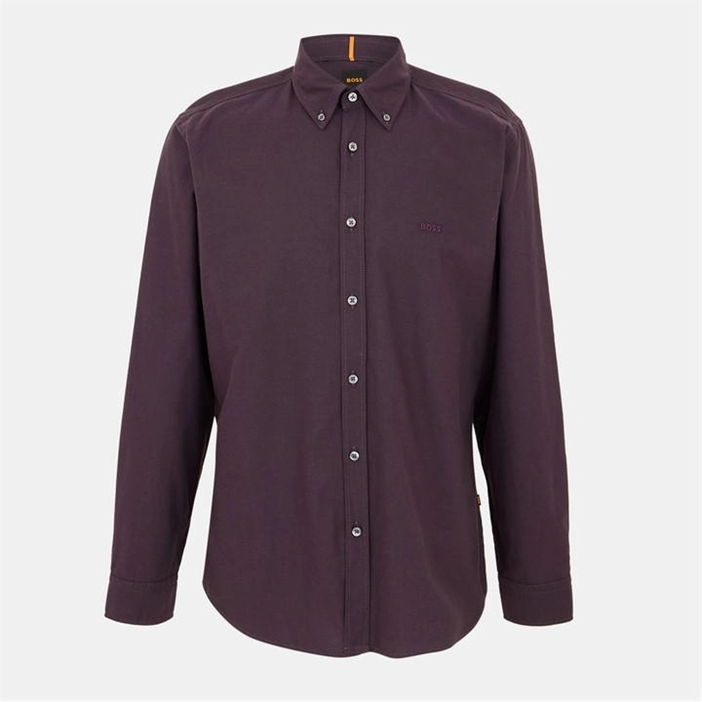 Hugo Boss Rickert Long Sleeve Oxford Shirt - Purple